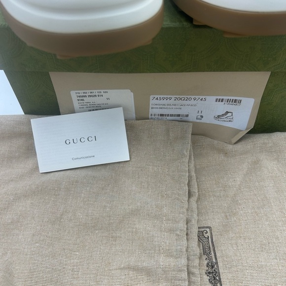 Gucci Beige and White High-Top platform Sneakers size 11 made in Italy - Picture 4 of 10